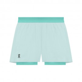 On Pantaloncini Running 3" Performance 2In1 Aquamarine Donna