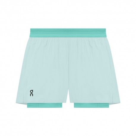 On Pantaloncini Running 3" Performance 2In1 Aquamarine Donna