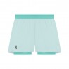 On Pantaloncini Running 3" Performance 2In1 Aquamarine Donna
