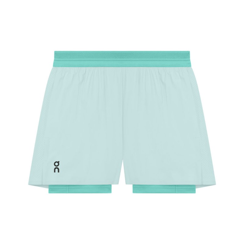 On Pantaloncini Running 3" Performance 2In1 Aquamarine Donna