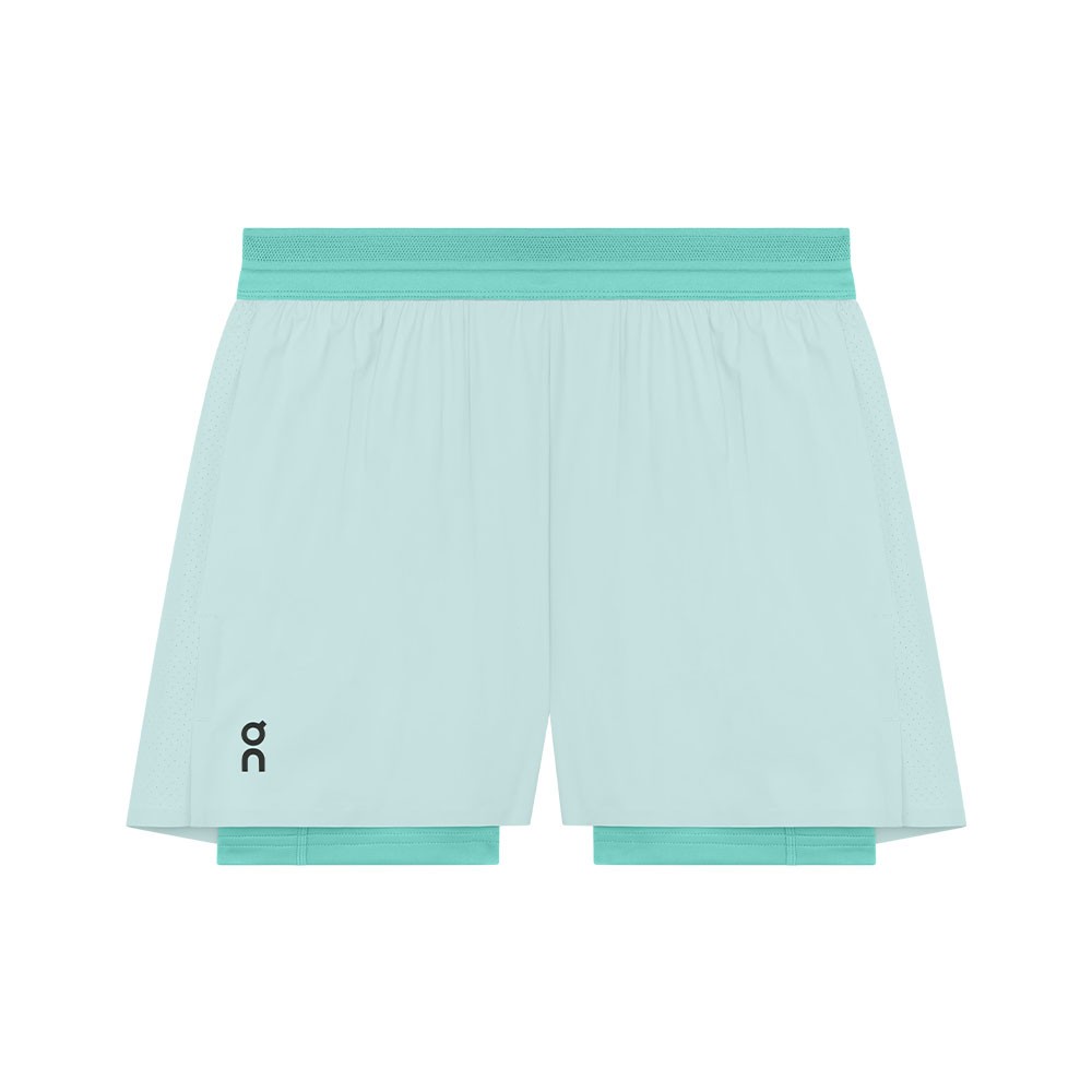 On Pantaloncini Running 3" Performance 2In1 Aquamarine Donna
