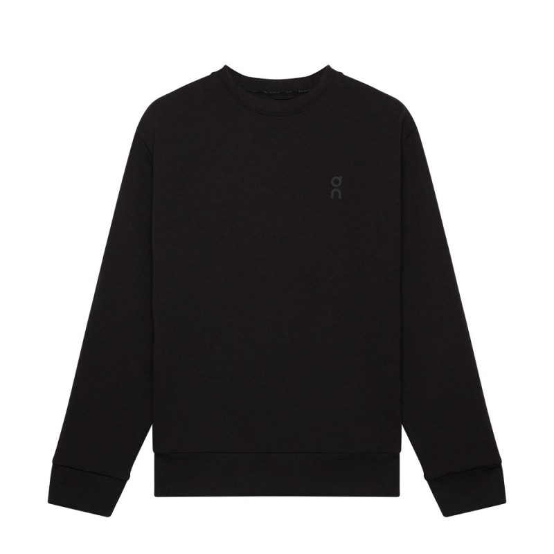 On Maglia Running Focus Tech Crew Nero Uomo