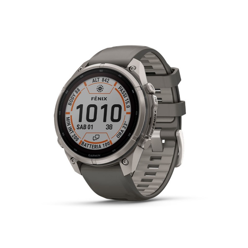 Garmin Fenix 9 Pro Solar Inreach 47 Bare Titanium Grigio Silver