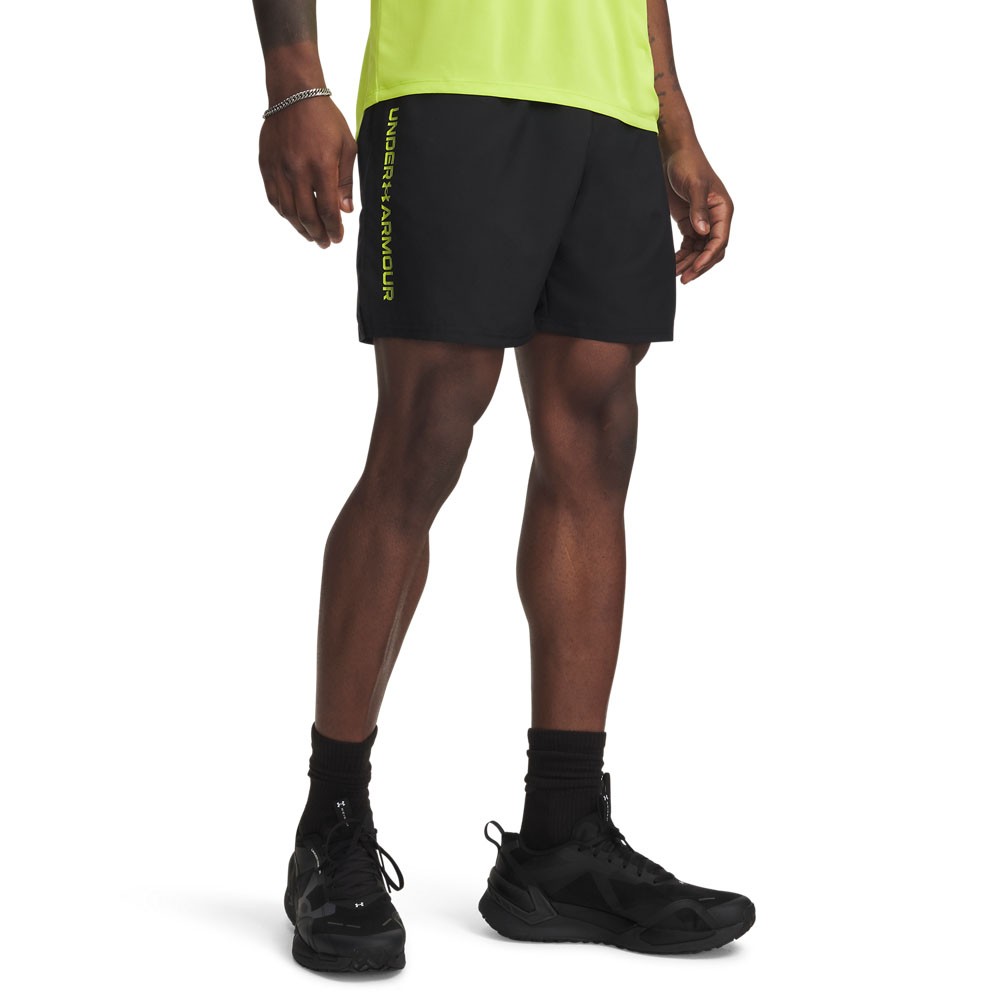 Under Armour Shorts Sportivi Woven Wordmark Nero Lime Uomo