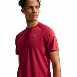 Nike T-shirt Running Stride Tough Rosso Argento Uomo