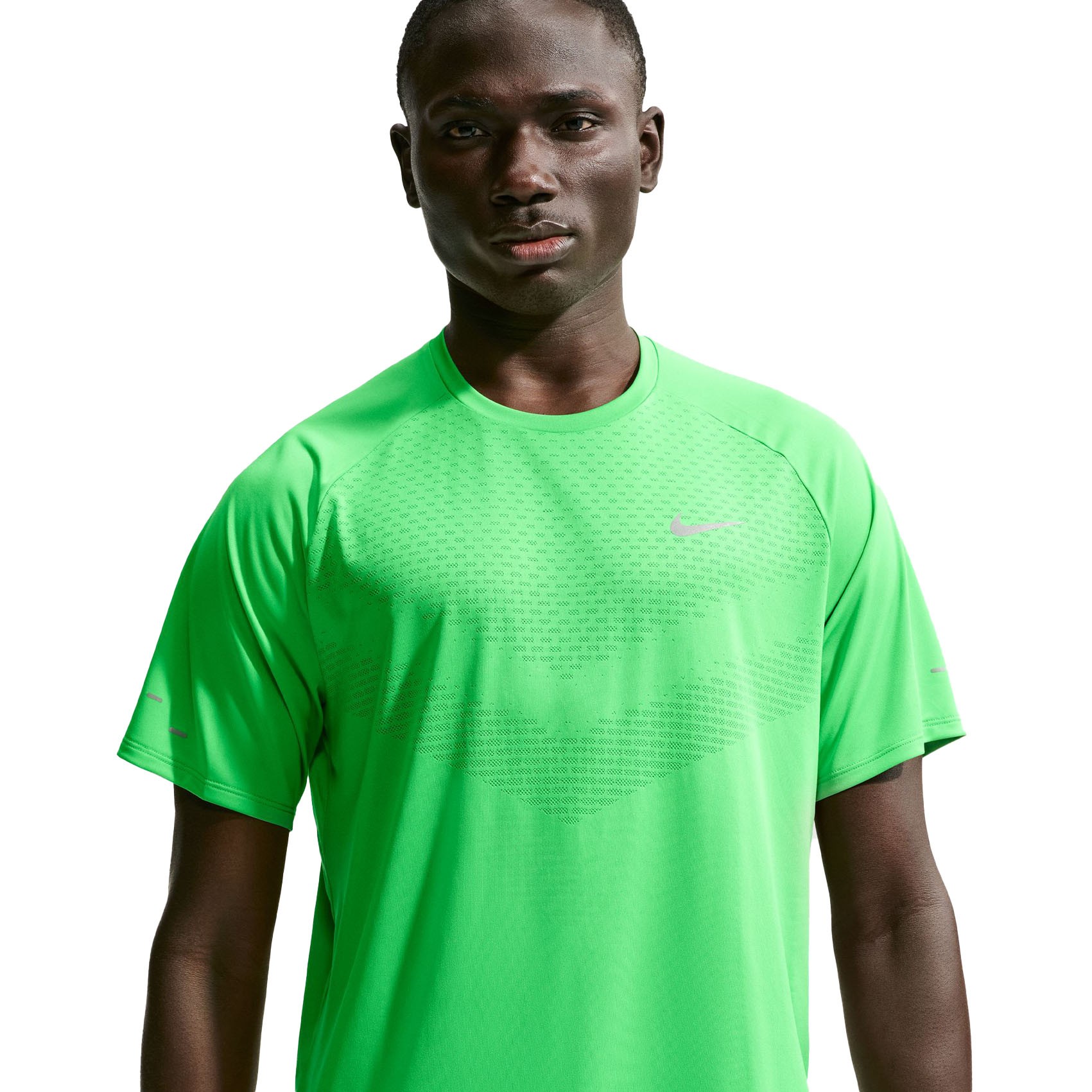 Nike T-shirt RunningStride Verde Spark Argento Uomo