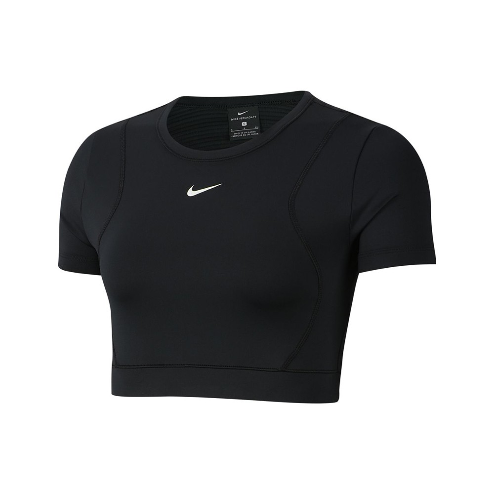 Nike Maglietta Palestra Crop Top Aereoadpt Nero Donna