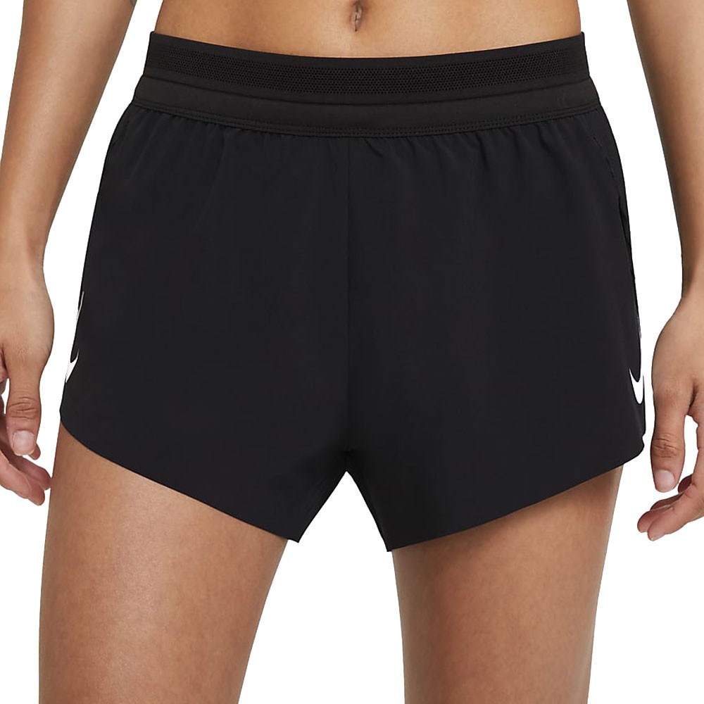 Nike Short Running Aeroswift Nero Bianco Donna