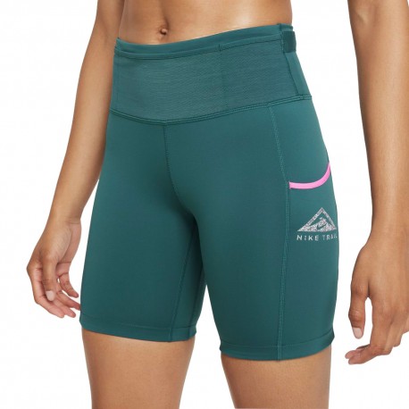 Nike Short Trail Runnings Epic Luxe Teal Verde Argento Donna