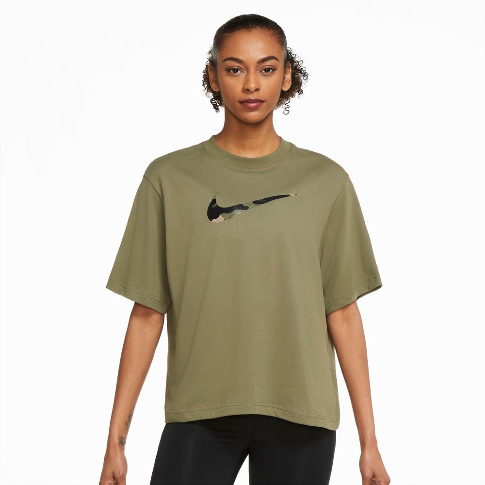 Nike Maglietta Crop Verde Donna