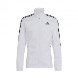 ADIDAS Giacca Running Marathon 3 Stripes Bianco Nero Uomo