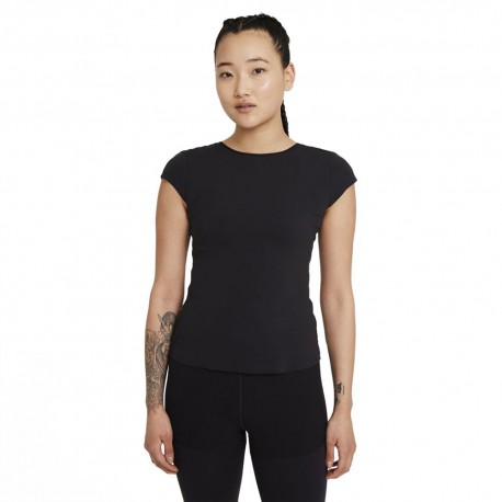 Nike Maglietta Palestra Yoga Luxe Nero Donna