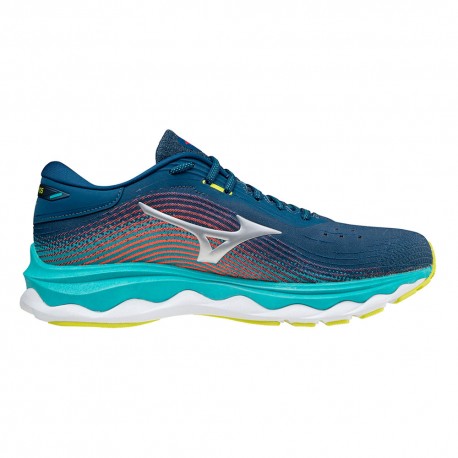 Mizuno Scarpe Running Wave Sky 5 Gibraltar Sea Argento Uomo