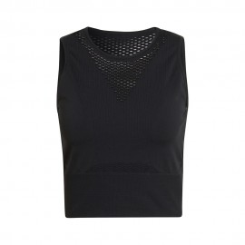ADIDAS Crop Top Running Fast Aeroknit Nero Donna