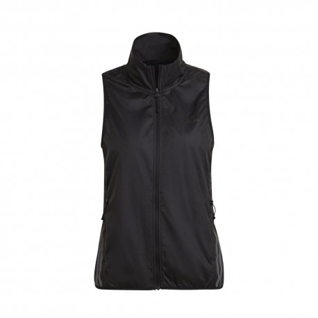 ADIDAS Gilet Running Icon 3 Stripes Wind Nero Donna