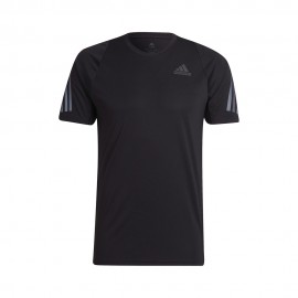 ADIDAS Maglia Running Icons 3 Stripes Nero Uomo